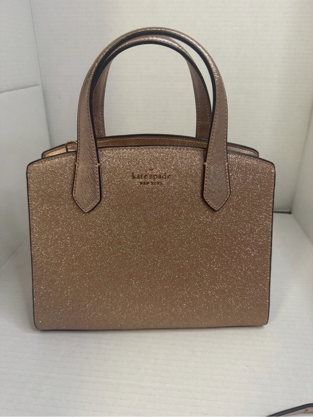 Kate Spade Rose Gold Glitter Tinsel Purse Crossbody Handbag & Card Wallet - Picture 4 of 8